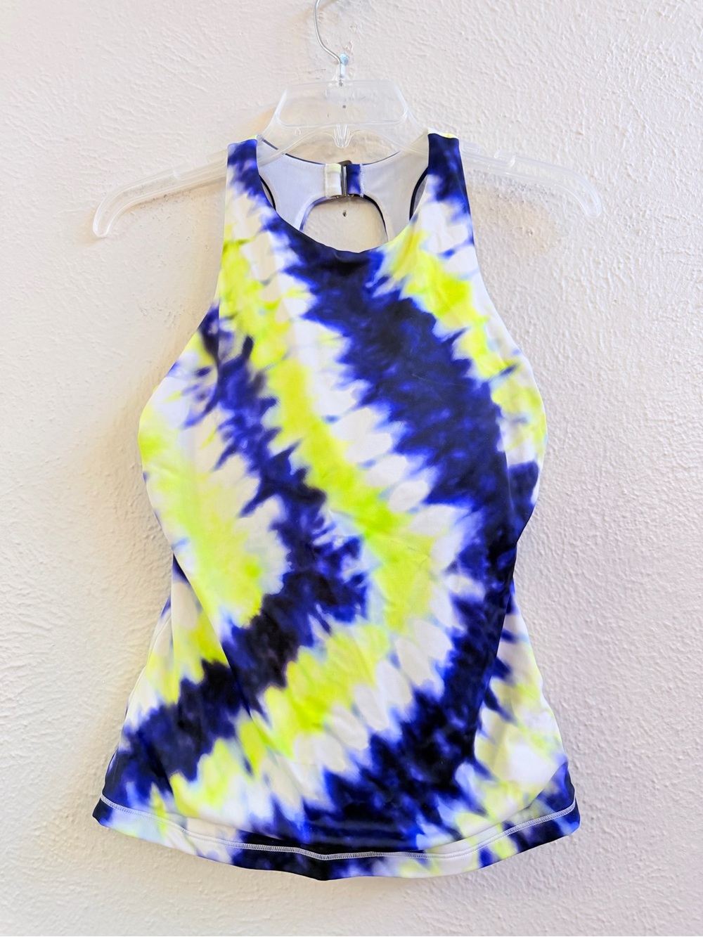 Athleta purple yellow tie dye athletic top